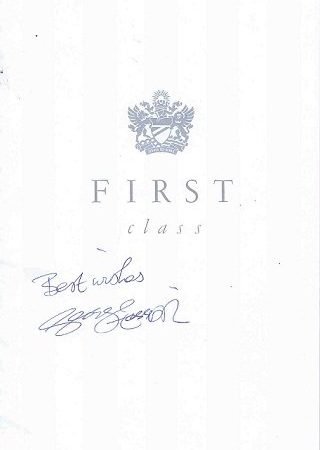 George Harrison signed British Airways flight Menu