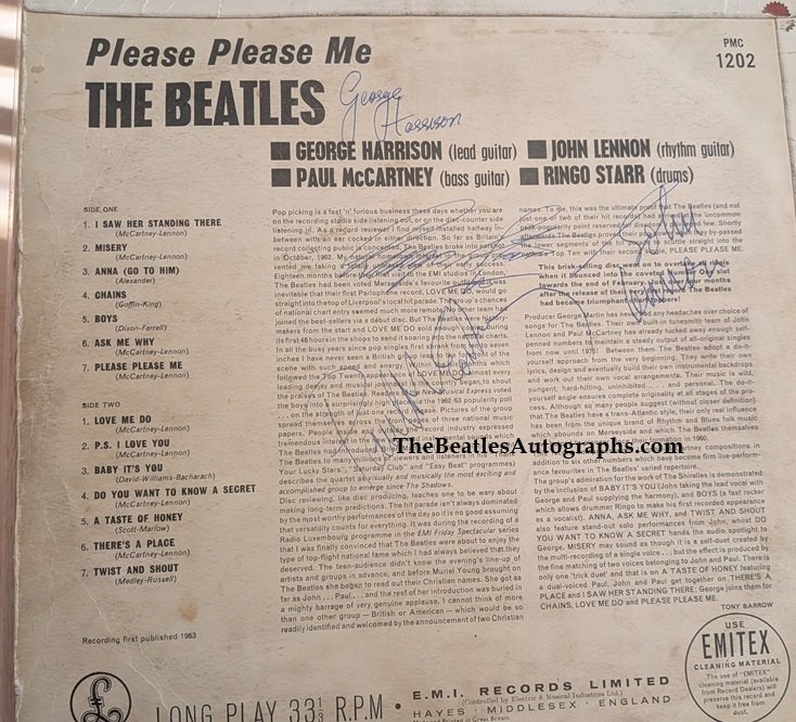 Neil Aspinall signed Beatles Please Please Me vinyl