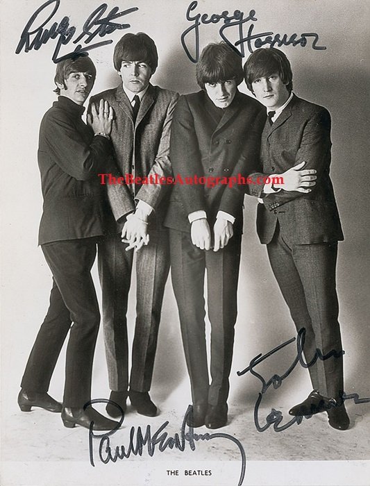 The Beatles autographs by Neil Aspinall signed photo